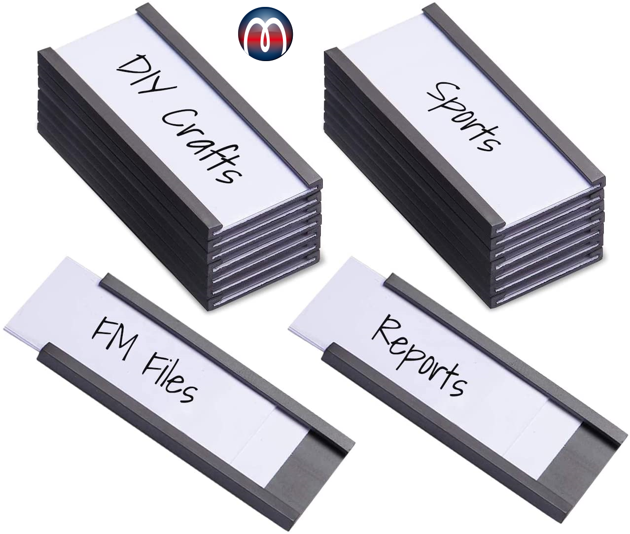 Magnetic Shelf Label Data Card Holders - C Channel, Magnetic Strips with Protective Films, Labels for Shelf Organization, Magnetic C-Channel Magnets,  Warehouse Magnets