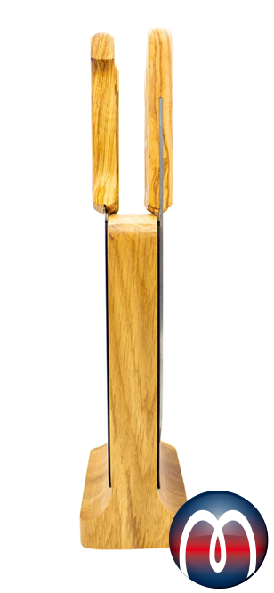 Magnet Messerblock Holz Original Eiche 17 x 9,5 x 27,5 cm bis 6 Kochmesser - 3 auf jeder Seite