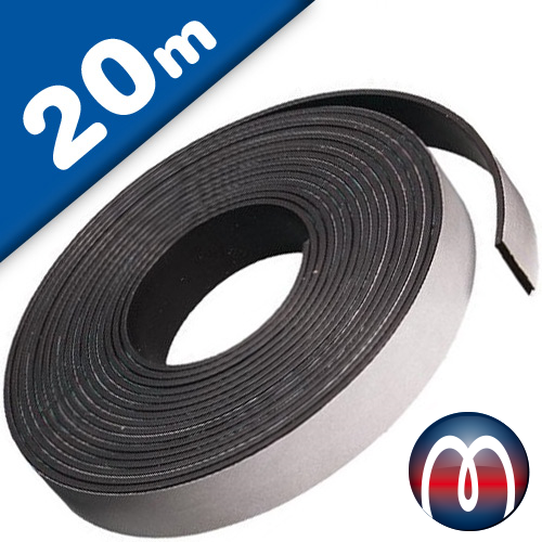 Power-Magnetband Magnetstreifen selbstklebend mit TESA-Kleber 3,2mm x 24,5mm x 20m - Meterware extra stark