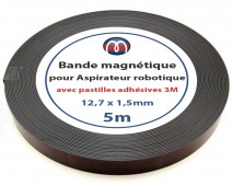 Bande magnétique souple BLANCHE 5m x 5mm