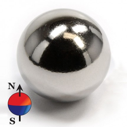 Boule magnétique Bille Aimant Ø 30mm Néodyme N40, Chrome - adh. 12,9kg -  Sphère aimantée