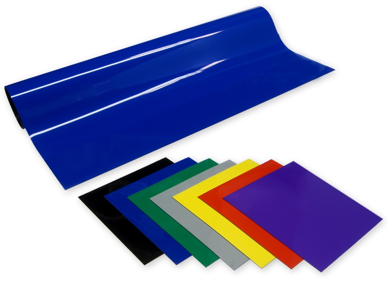 Feuille magnétique de couleur Caoutchouc aimanté recouvert de PVC coloré