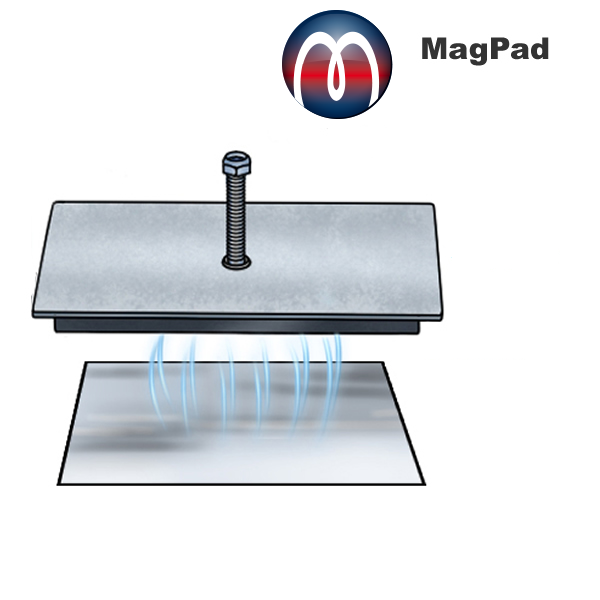 Magnetic Holding Pad MagPad 79 mm x 53 mm x 12mm Rubber Coated - holds 10 kg